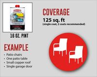 A Pint (16 oz) can of Everbrite will cover about 125 square feet. 