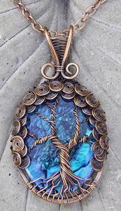 Wirewrap pendant coated with ProtectaClear